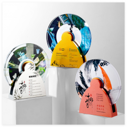 創意金屬旋轉水晶獎座