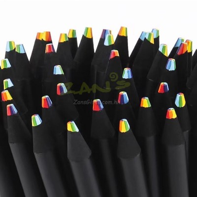 七色黑木彩虹芯铅笔