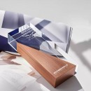 Solid Wood Crystal Trophy