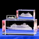 3D Engraved Cruise Ship Crystal
