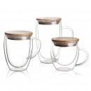 Double-layer Glass Mug with Bamboo Lid