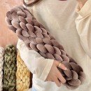 Knitted Long Twisted Braid Throw Pillow Knitted Long Twisted Braid Throw Pillow