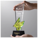 Colorful Flying Dove Crystal Trophy