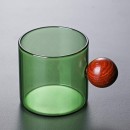 Colored Glass With Wooden Handle