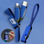 USB Charging Data Cable with Metal Bottle Opener Keychain