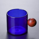 Colored Glass With Wooden Handle