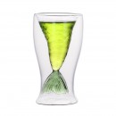 Colorful mermaid double-layer glass cup