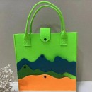 Large Capacity Colorblock Mountain Felt Tote