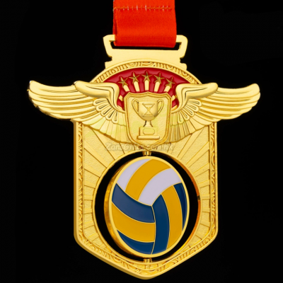 Volleyball Hollow Rotating Medal