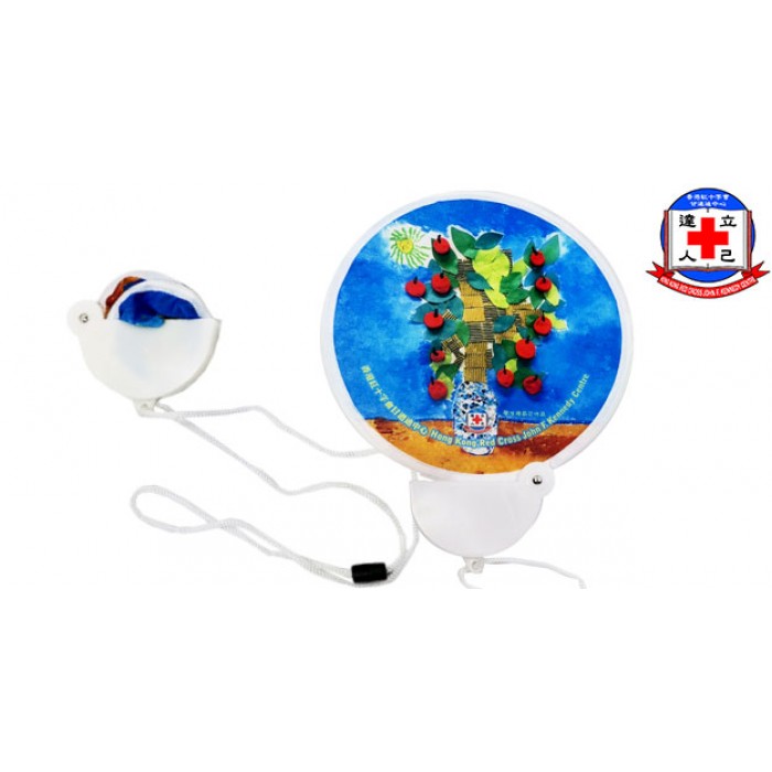 口袋折疊扇帶塑膠收納手把-香港紅十字會甘迺迪中心