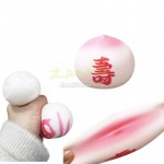 Peach-shaped stress-relief squeeze toy