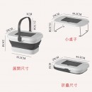 多功能帶餐具收納盒手提桌籃