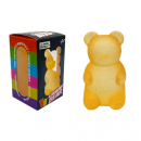 The little bear squeezes and slowly rebounds