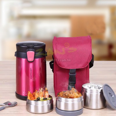 乐扣大容量不锈钢保温多层饭盒