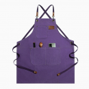 Cross tied denim apron