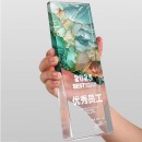 Retro Laser Lridescent Crystal Trophy