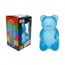 The little bear squeezes and slowly rebounds