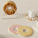 甜甜圈圓形矽藻泥杯墊