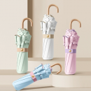 Lace three - fold hooked - handle folding umbrella