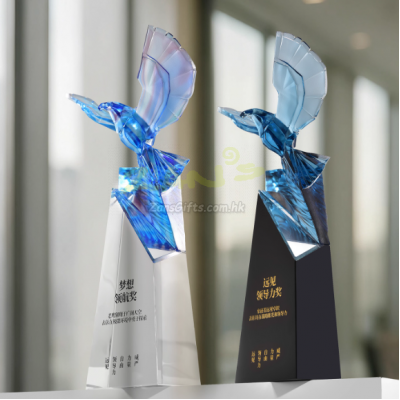 老鷹琉璃水晶獎座