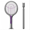 Mosquito-attracting telescopic and rotatable electric mosquito swatter