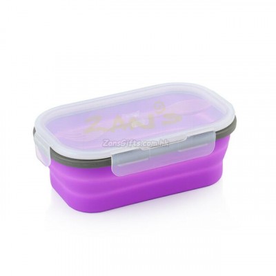 Environmentally Friendly Silicone Folding Lunch Box(With Tableware)