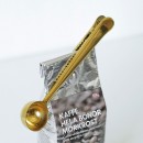 Stainless Steel Ground Coffee Measuring Scoop Spoon with Bag Seal Clip