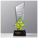 Colorful Flying Dove Crystal Trophy
