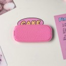 仿皮紋手機支架折疊鏡