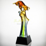 Colored Glaze Crystal Trophy