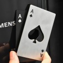 Poker card-shaped fridge magnet bottle opener