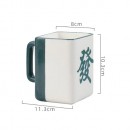 Mahjong - shaped lucky ceramic cup