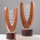 Shaped Wooden Crystal Trophy