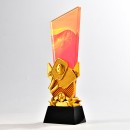 Pickleball Themed Color Printed Crystal Trophy