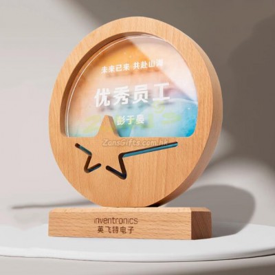 实木水晶奖座