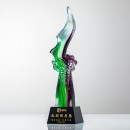 Green Purple Colorful Crystal Trophy