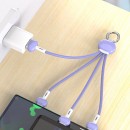 Three-In-One Charging Cable With Keychain