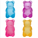 The little bear squeezes and slowly rebounds