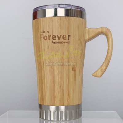 Bamboo Stainless Steel Thermal Mug