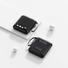 3C Certified Square Mobile Power Bank With Built-In Cable
