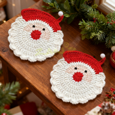 聖誕棉繩編織隔熱墊 聖誕棉繩編織隔熱墊
