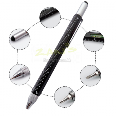 Multifunctional touch head screwdriver ruler 6-in-1 ballpoint pen