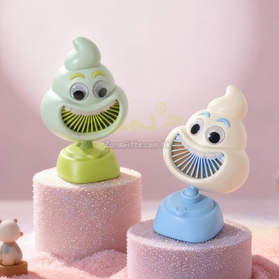 Funny Poop-Shaped Rechargeable Mini Fan