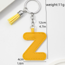 PU leather keychain with 26 English letters