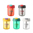 Plastic straw sports water bottle