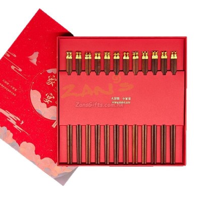 12生肖中國紅木筷子
