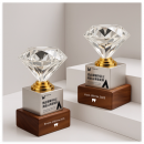钻石水晶实木奖座