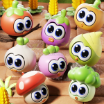 Eye-popping vegetable squeeze stress-relief toy