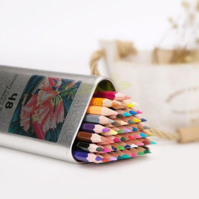 Color Pencil with Triangle Tin Box