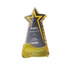 Five-pointed star crystal trophy